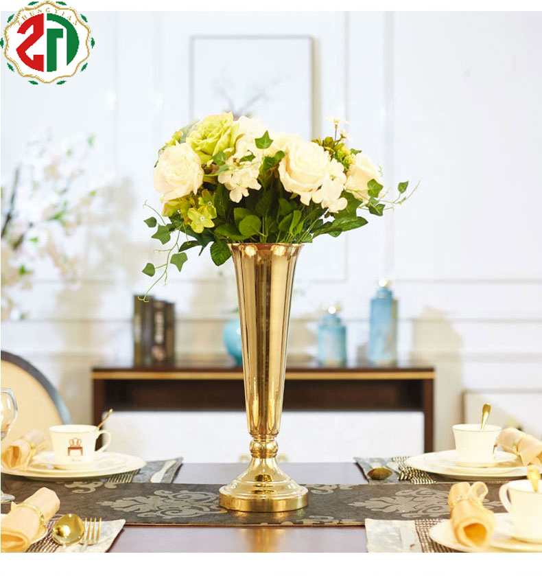 Wedding Venue Decoration Flower Vase Candle Holder Rose Gold Flower Rack Iron Wedding Table Centerpiece Decoration