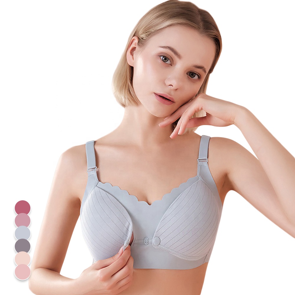 Ama Larsi Womens Nursing Sports Bra Cotton Plus Size Breastfeeding Maternity Pumping Nursing Bra