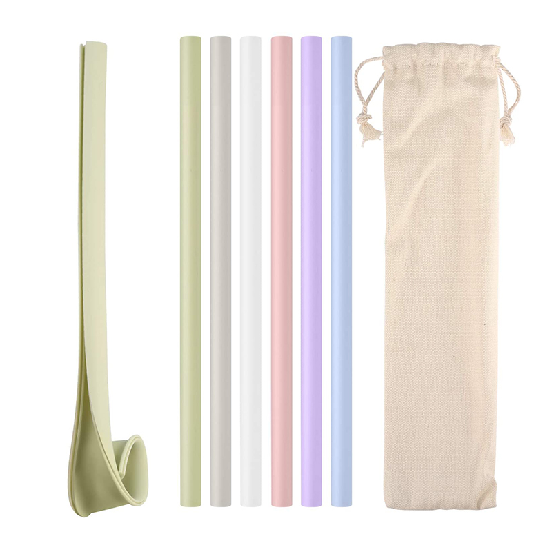 Eco-friendly Food Grade Reusable Openable and Portable Silicone Drink Straws