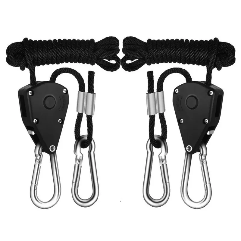 Meijiu 1/4 inch Alloy Hook Plastic Heavy Duty Adjustable Rope Hanger Adjustable Heavy Duty Rope Hanger Nylon Gears Ratchets