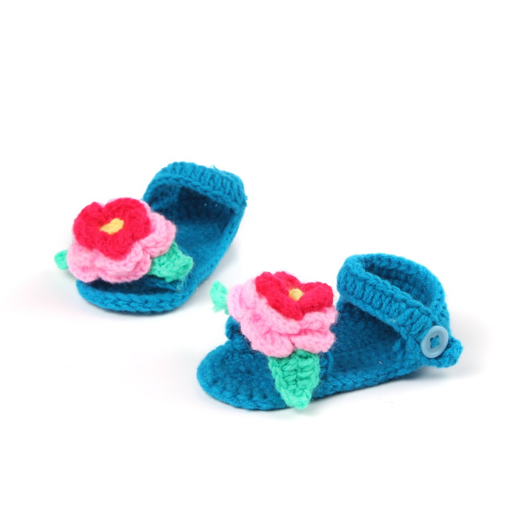 Summer Baby Knit Sandals Hand Crochet Flower Sandals For Baby