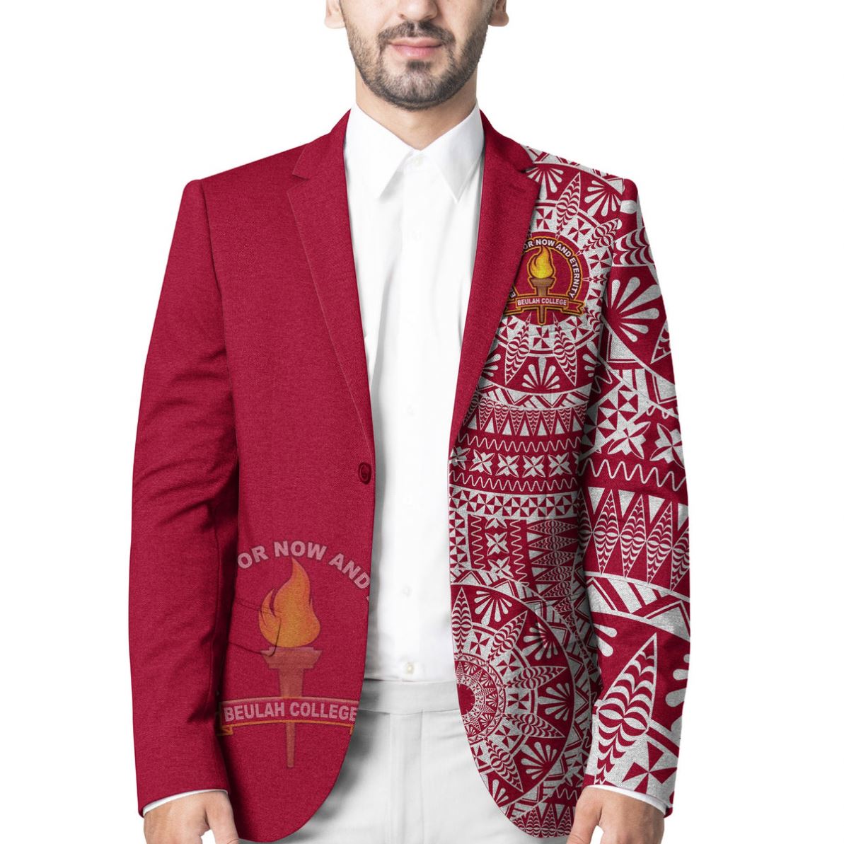 Polynesian Totem Print Men's Casual Blazer Beulah Tonga College Blazer Tongan Ngatu Pattern Design Streetwear Suits Wholesale