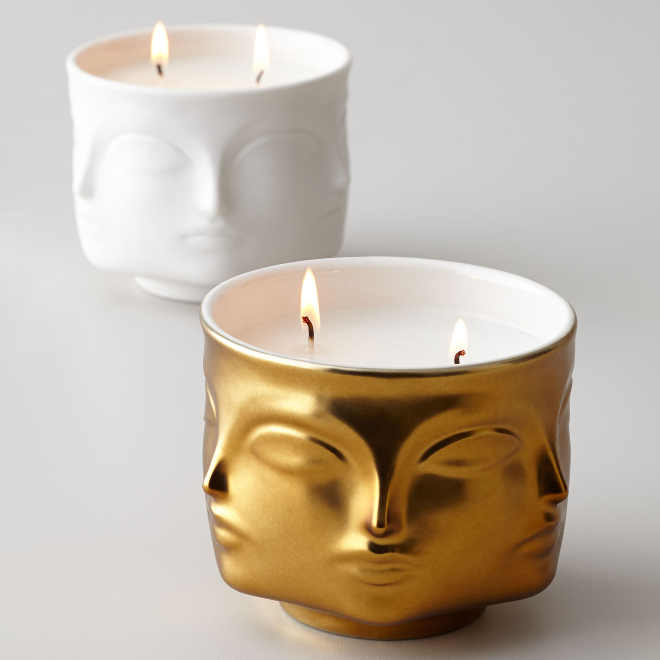 Modern Home Decoration Candle Vessel Container Gold White Muse Luxury Empty Candle Jars for Candle