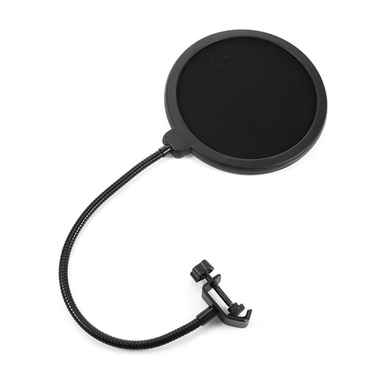 Microphone Pop Filter For condenser Microphone or Other Dual Layered Wind Pop Screen With Flexible 360 Gooseneck Clip