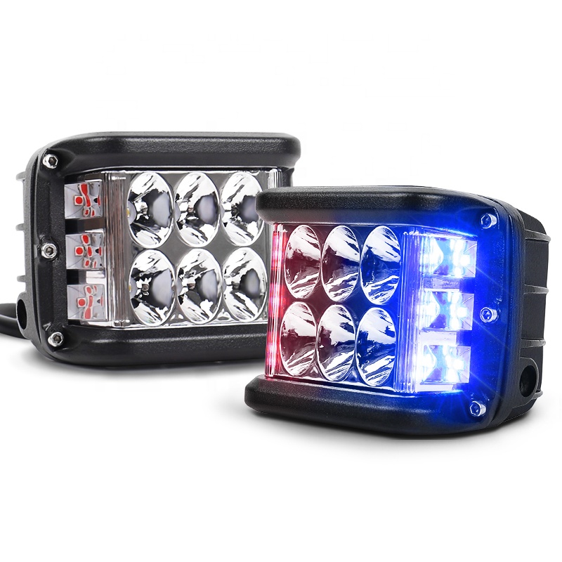 OVOVS 30 Вт двойной цвет светодиодные боковые шутер мигающий Work Lights 4 дюйма Куб рабочий свет