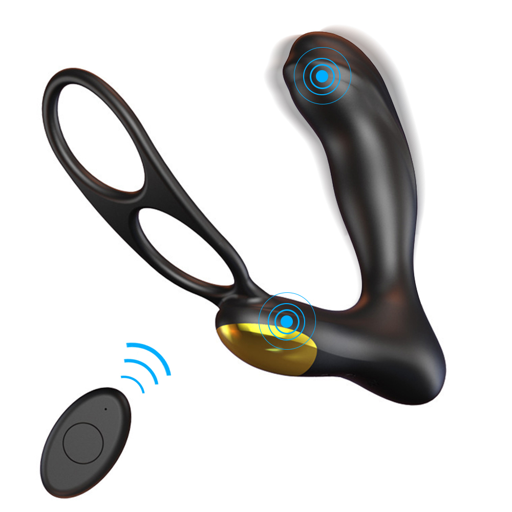 Amazon Hot Sale Remote Control Penis Ring and Ball Loop Silicone Prostate Massager Anal Vibrator Sex Toys Vibrating Butt Plug