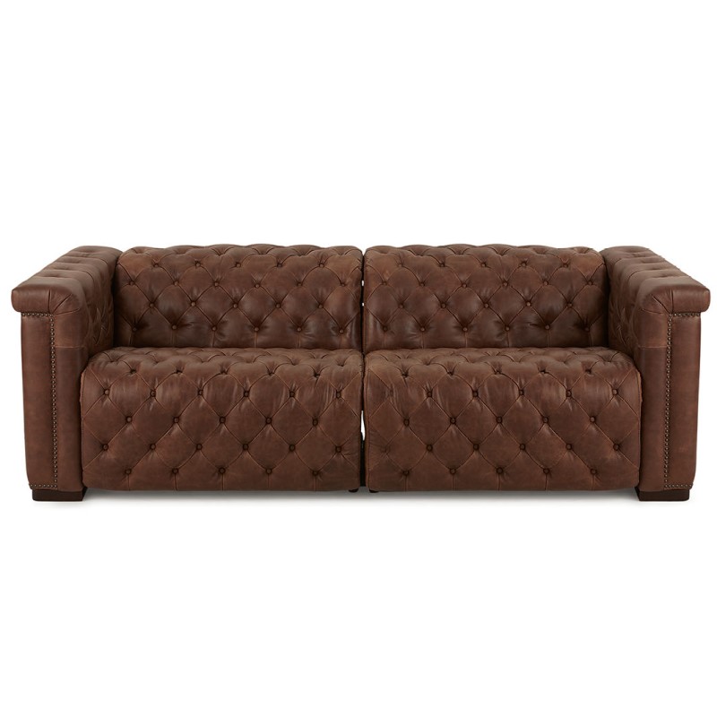 YASITE Hotel Sofa Luxury Loveseat Power Electric Reclinable Sofa Chesterfield Leather Sofa