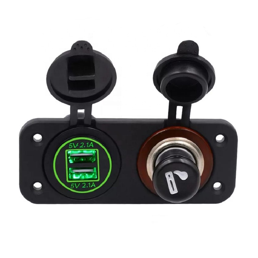 DC12V-24v автомобильное зарядное устройство с двумя usb-портами для автомобильного прикуривателя адаптер питания для монтажа в панель гнездо