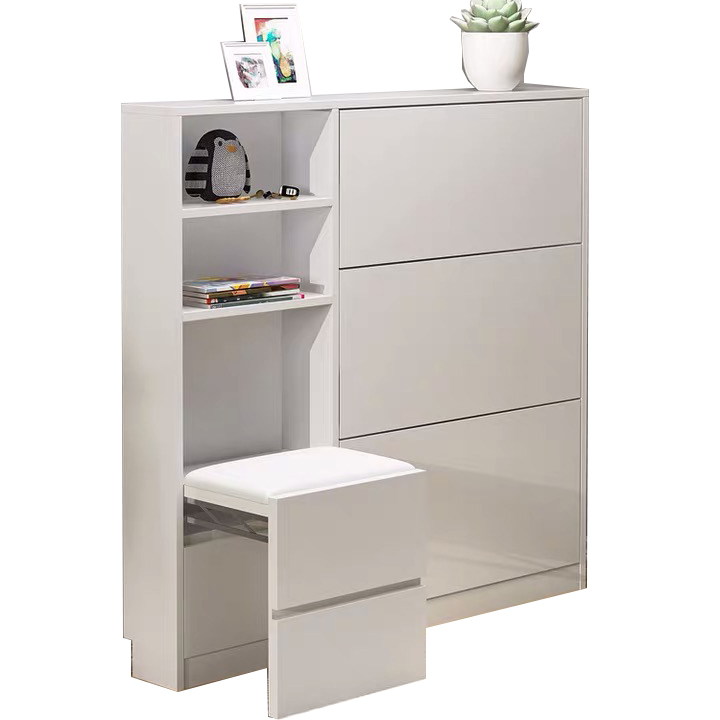Entryway Wooden Shoe Cabinet Modern Stool Living Room Shoe Cabinet