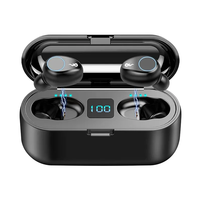 2021 Best Seller Wireless Earbuds With Charging Box F9 TWS Auriculares Waterproof Digital Display Wireless Earbuds