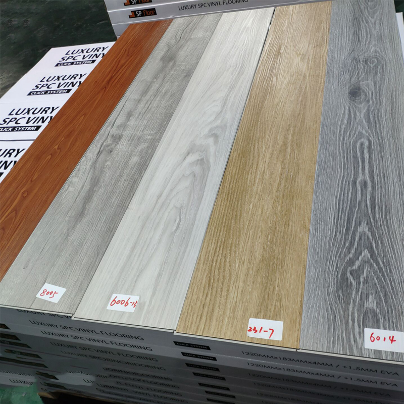 Decorative Film Floor Vinyl Plastic Wood Grain Spc Click Flooring Marble Flooring Herringbone Indoor Hotel European Simple Color