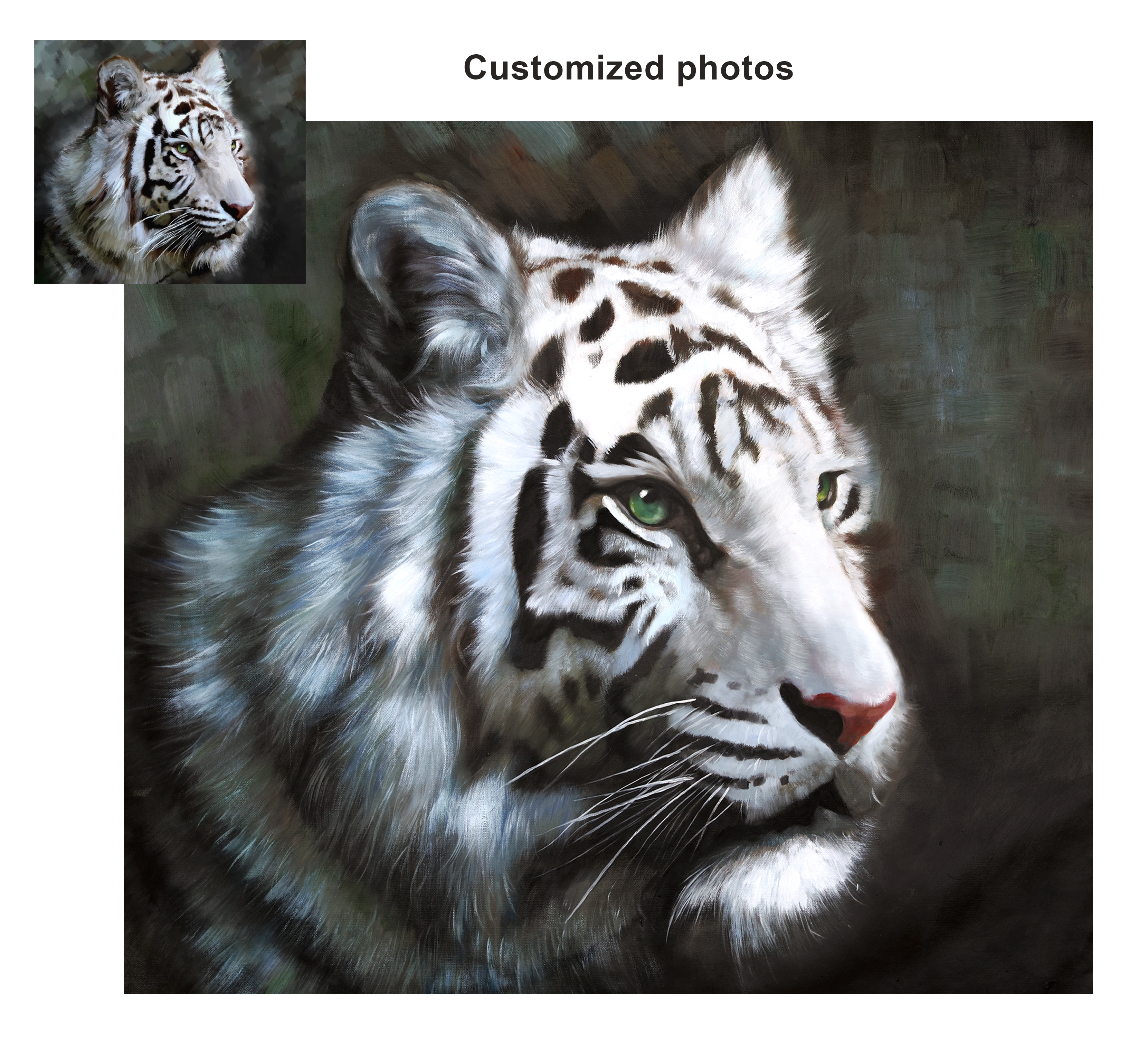 Modern wall art animal painting lion realistic hand-painted oil painting can be customized other paintings