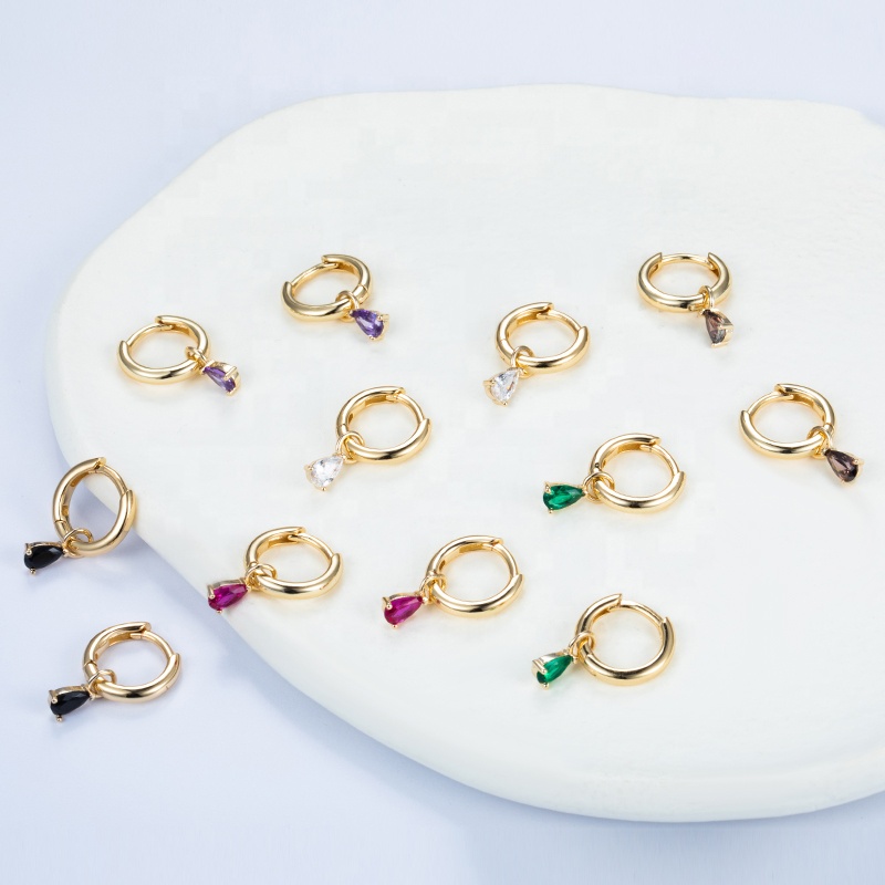 Charm 18k Позолоченные 925 стерлингового серебра ювелирные изделия huggie женские Циркон Простой маленький серьги в виде колец,