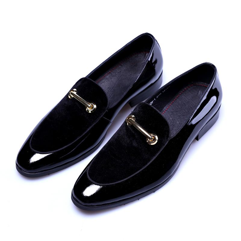 New Men's Dress Shoes Shadow Patent Leather Stylish Groom's Wedding Shoes Men's Style Oxford Dress Shoes