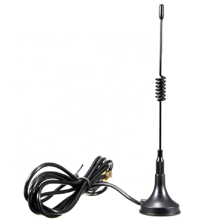 male crimping Black GSM GPRS Small Suction Cup Antenna 433Mhz 3dbi Magnetic Base 1.5M RG174 Cable Male Plug Magnet Seat 3cm