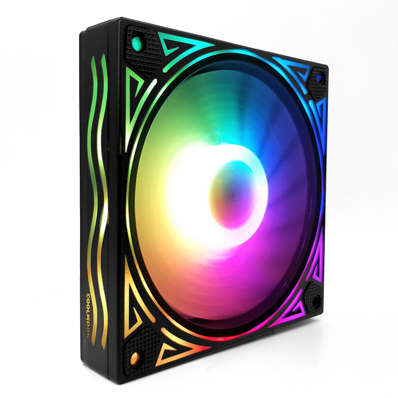 Кулер для корпуса компьютера Coolmoon Billow с RGB-подсветкой, 12 В, Радиочастотный пульт дистанционного управления, китайский стиль, фарфор, ПК, 120 мм RGB-вентилятор