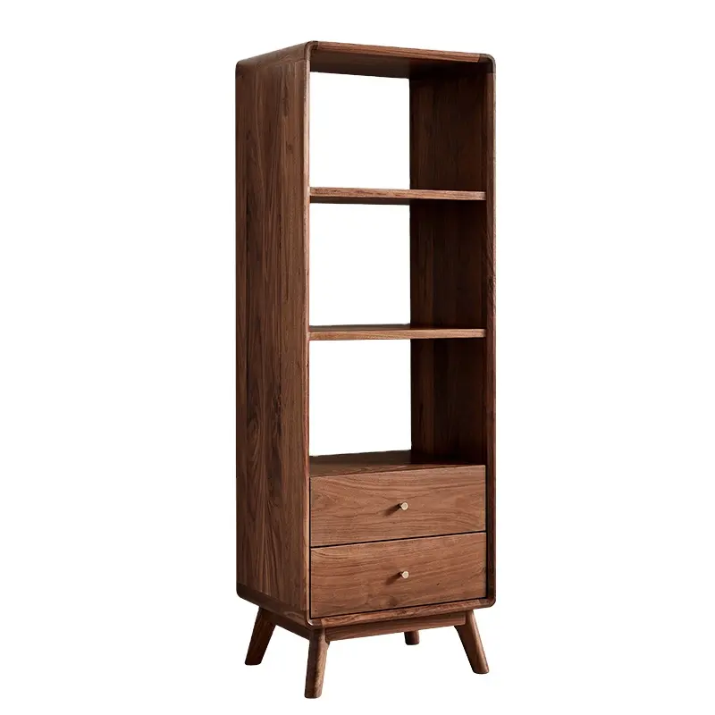 Furniture Book Cabinet High Quality Black Walnut Wooden Decorative Style Living Room Modern Color Home Furniture