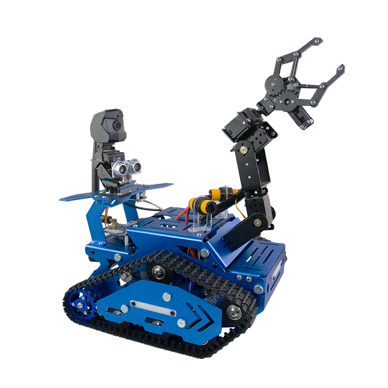 XiaoR Geek wireless smart robot tank car with robotic arm compatibility raspberry pi for kids learn programming educational kits