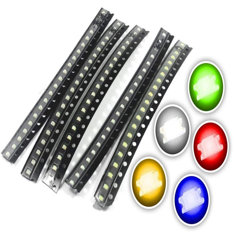 1206 SMD светодиоды, мигающий светодиод, излучающий диод 3216, верхний вид, хайлайтер SMT, красный, белый, синий, желтый, оранжевый, зеленый, 1206 светодиодов