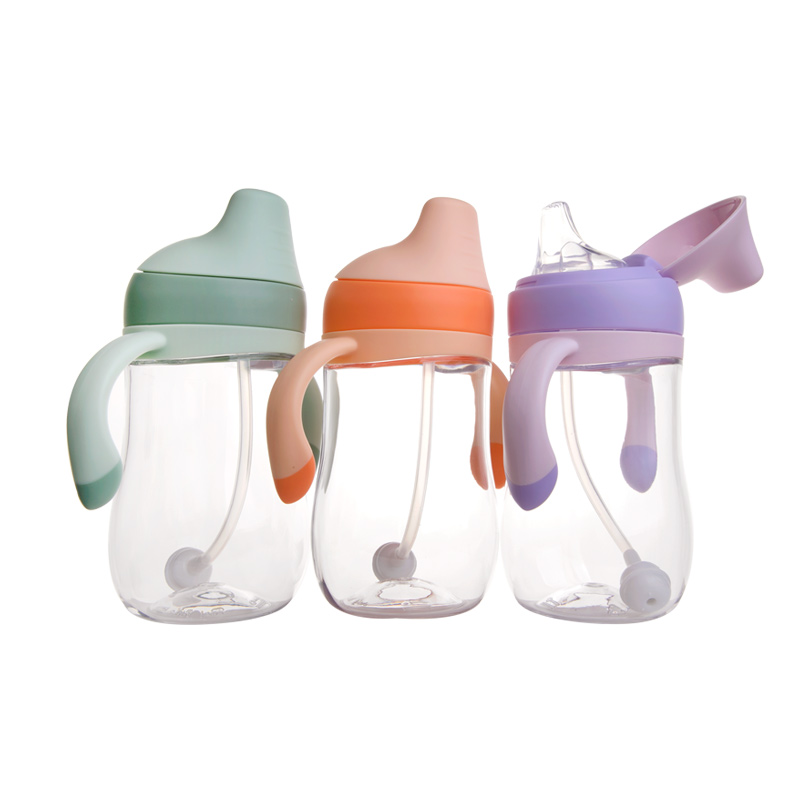 High quality Tritan Material water drinking straw feeding sippy baby cup