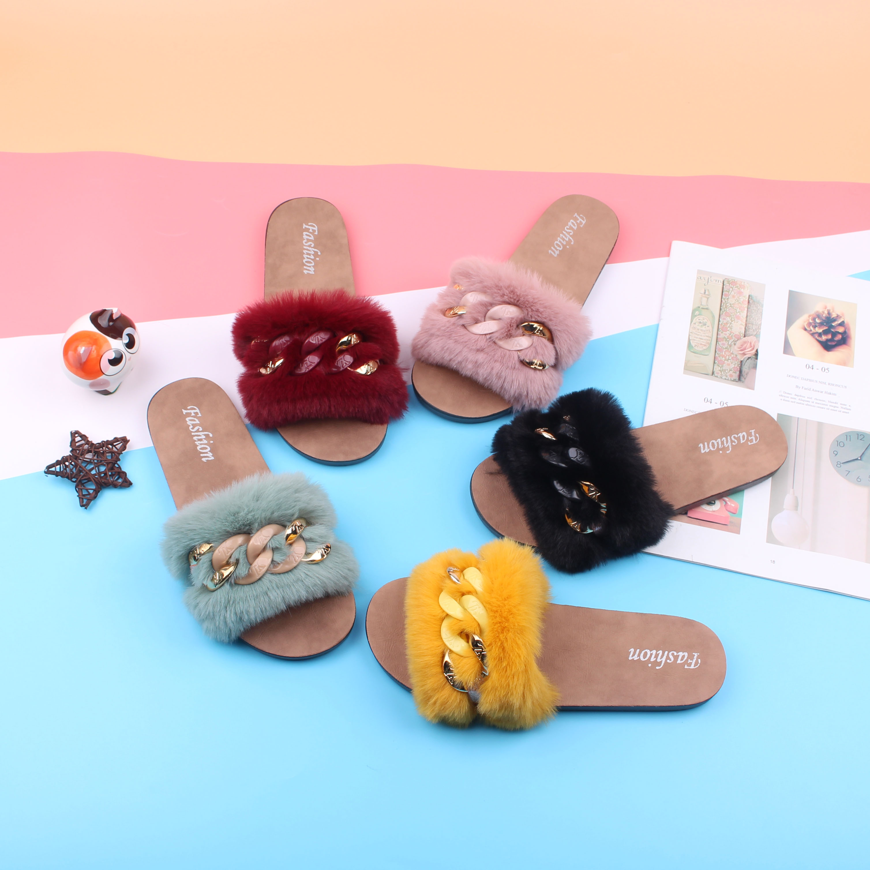 New Style Light Weight Children Cotton Shoes Hard-wearing Plush Slippers Girl Sandals