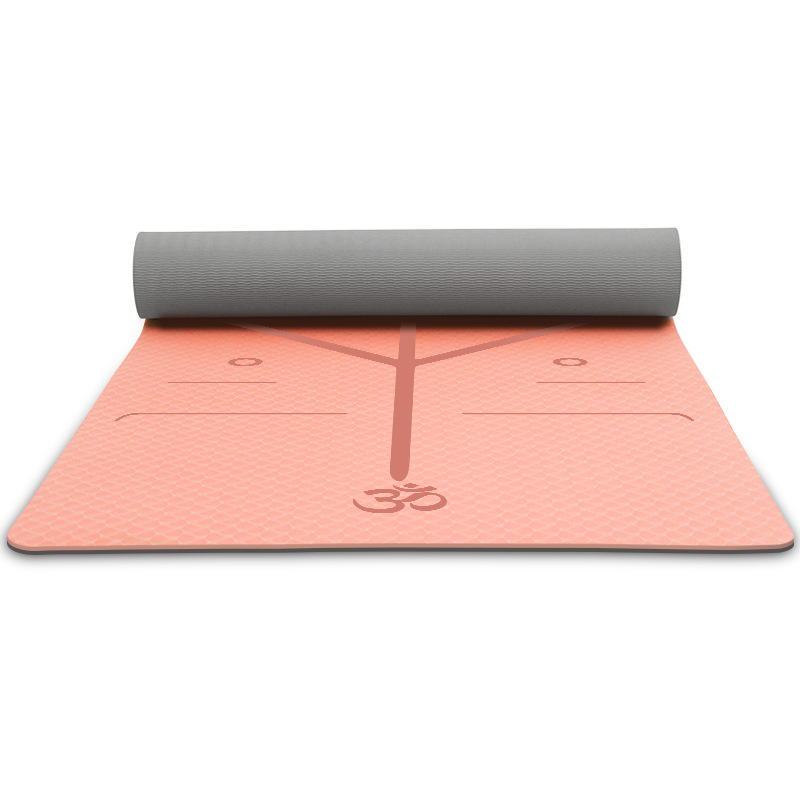 wholesal custom printed eco friendly Thicken human body position mark tpe yoga mats with logo