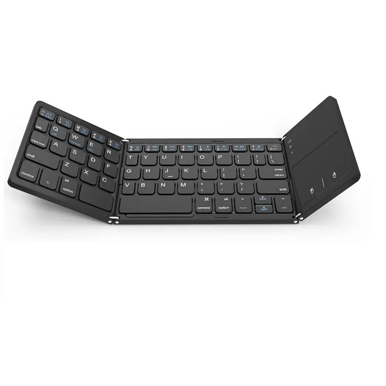 Portable Slim Dual Mode BT USB Wireless Keyboard With Touchpad Mouse Rechargeable Mini Wireless Foldable Keyboard