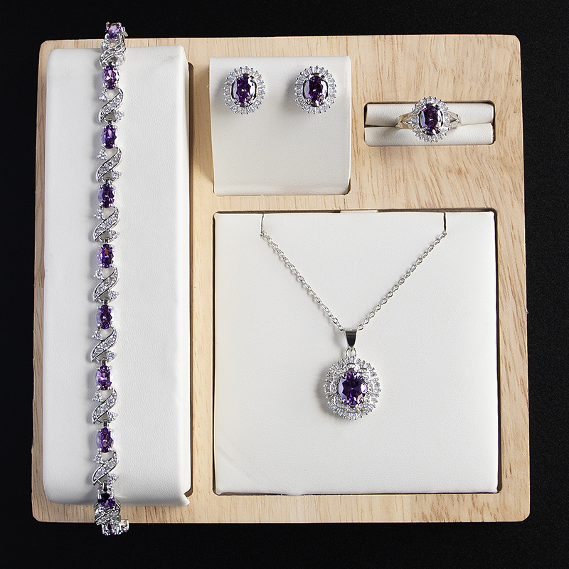 Necklace Female Fashion Star Stud Earrings Necklace Set Jewelry Four Leaf Clover Weekly Korean OEM