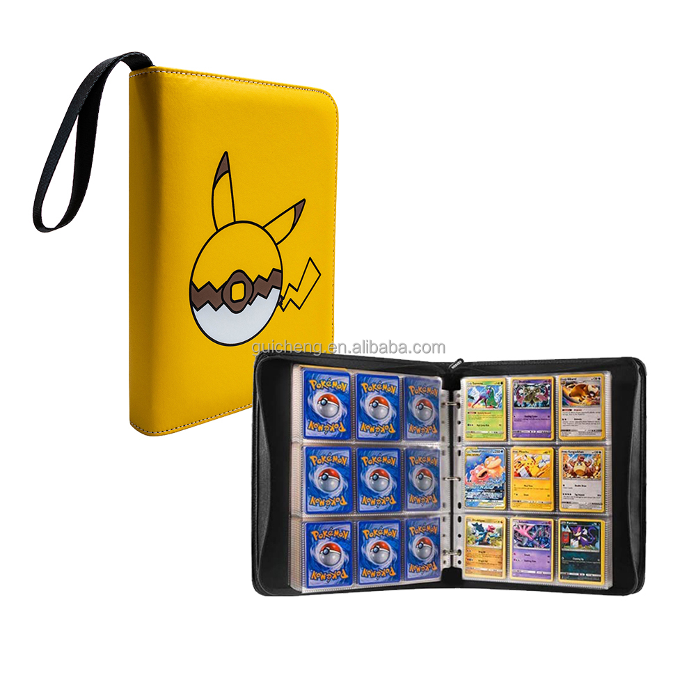 400 карманов, папка для карт, подходит для карт Pokemon, папка с 9 карманами на молнии с рукавами
