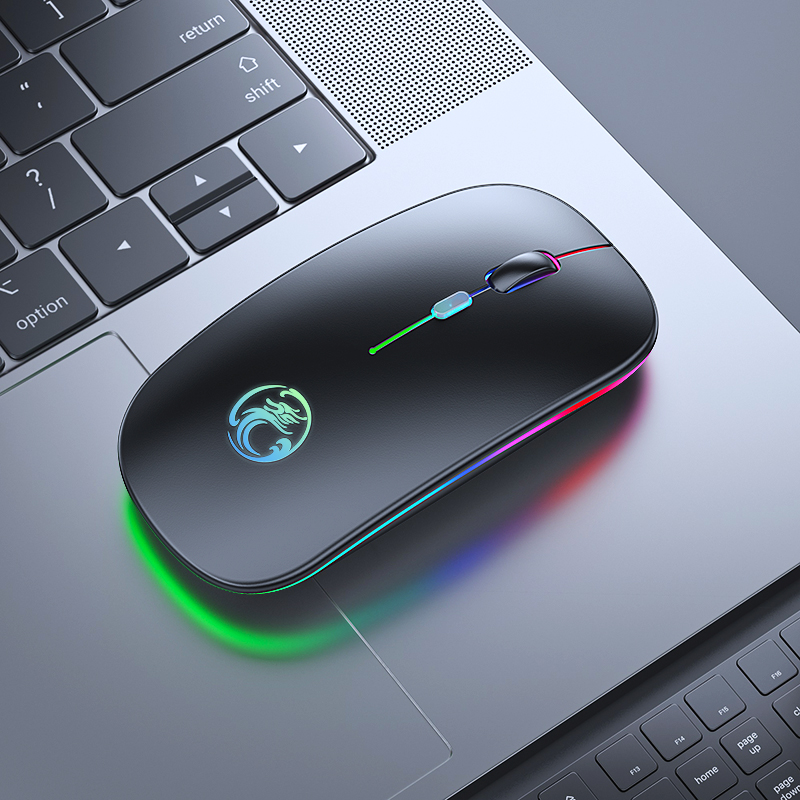 Беспроводная перезаряжаемая игровая светодиодная мышь 2,4g bt rgb