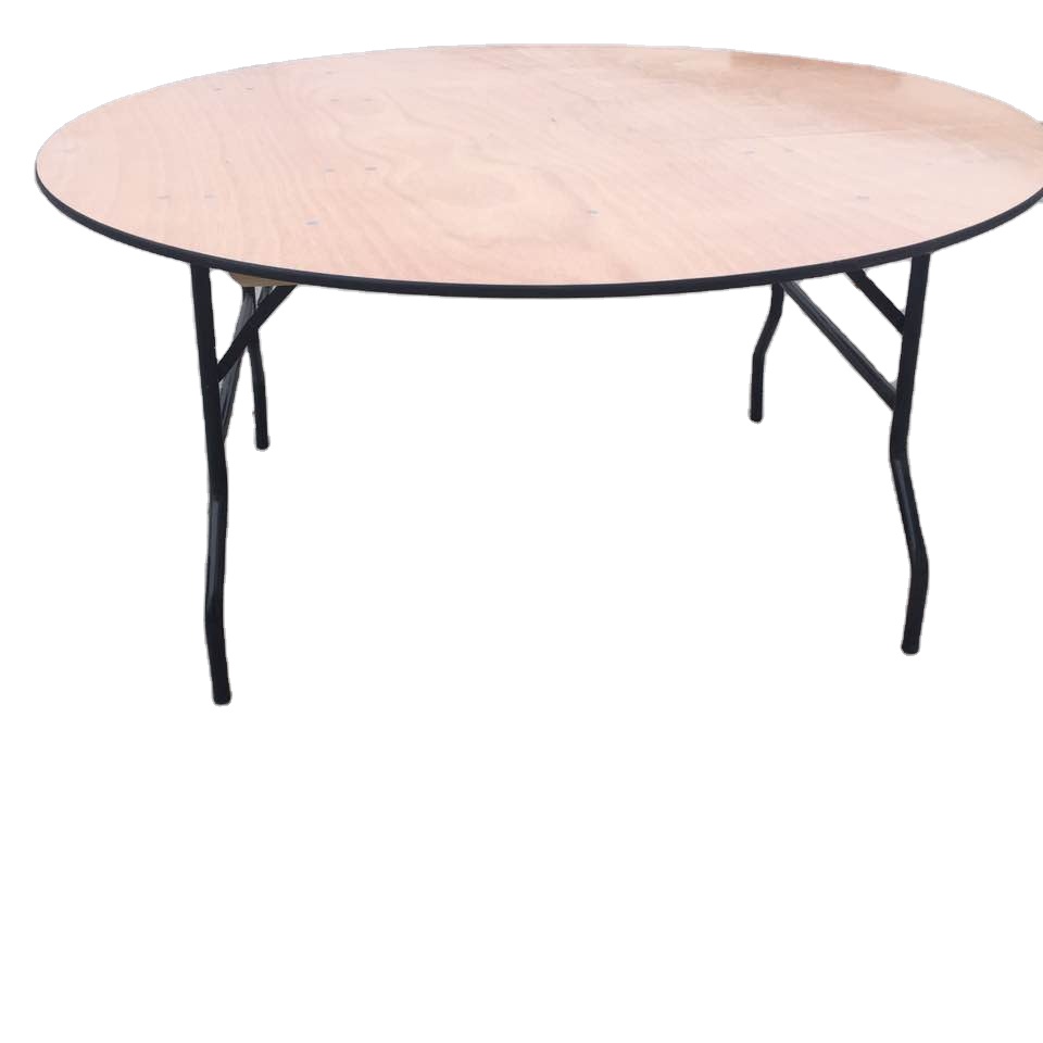 60'' Round Wood Folding Banquet Table for Wedding