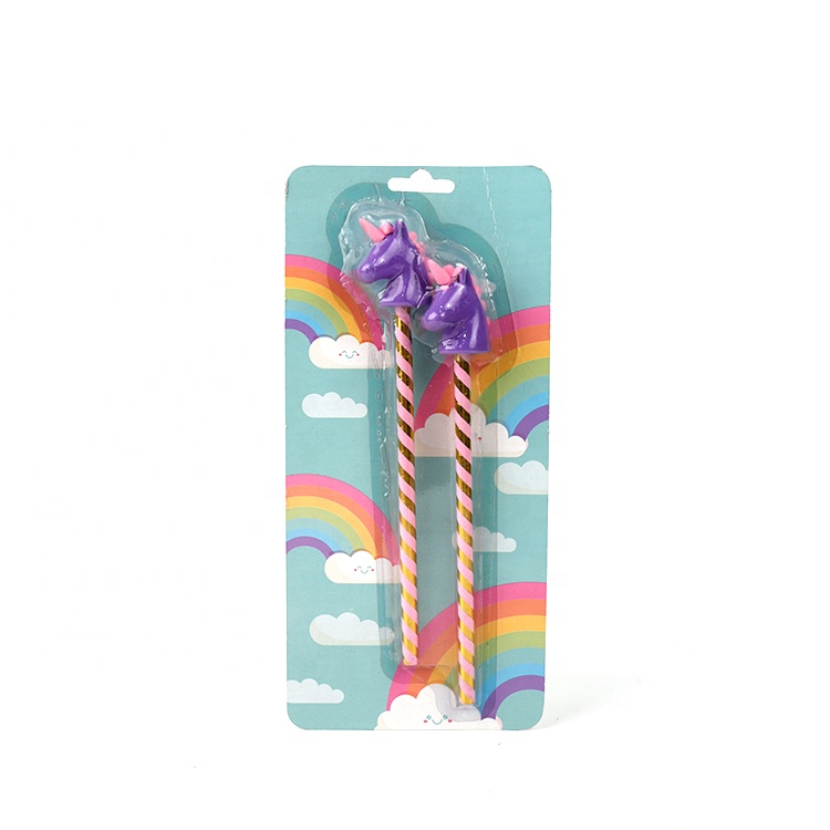 Guaranteed quality proper price HB pink pencil with unicorn purple eraser