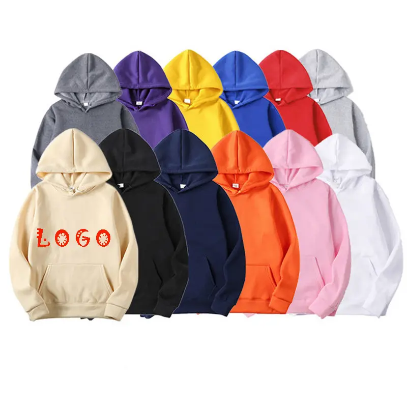 custom logo print high quality blank oversized plain pullover unisex women men hoodies