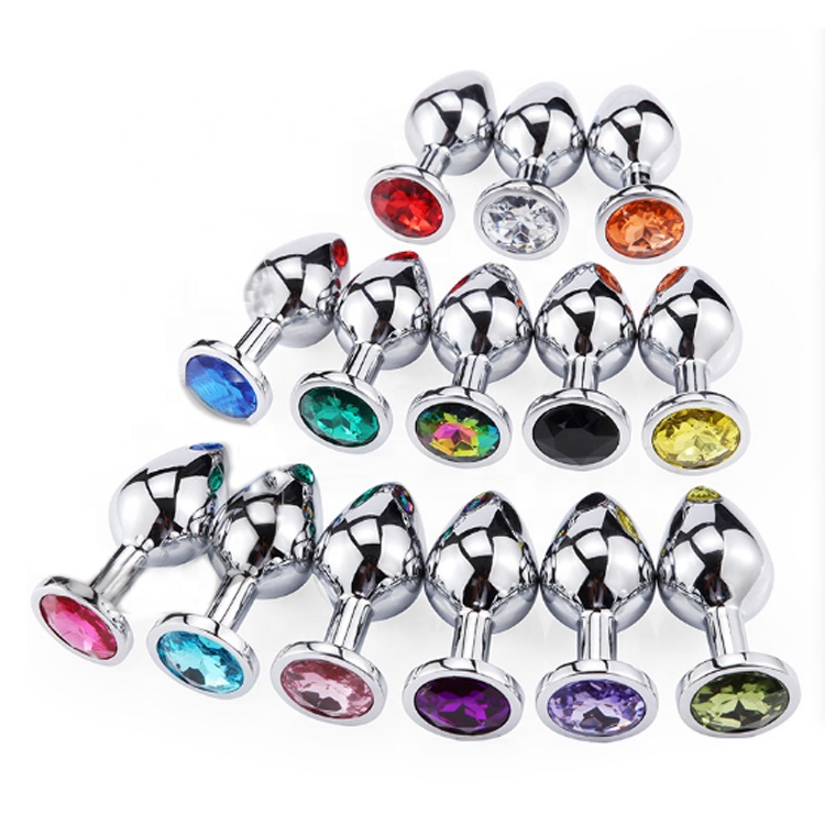 Diamond stainless steel plug anal plug sex toy for Female