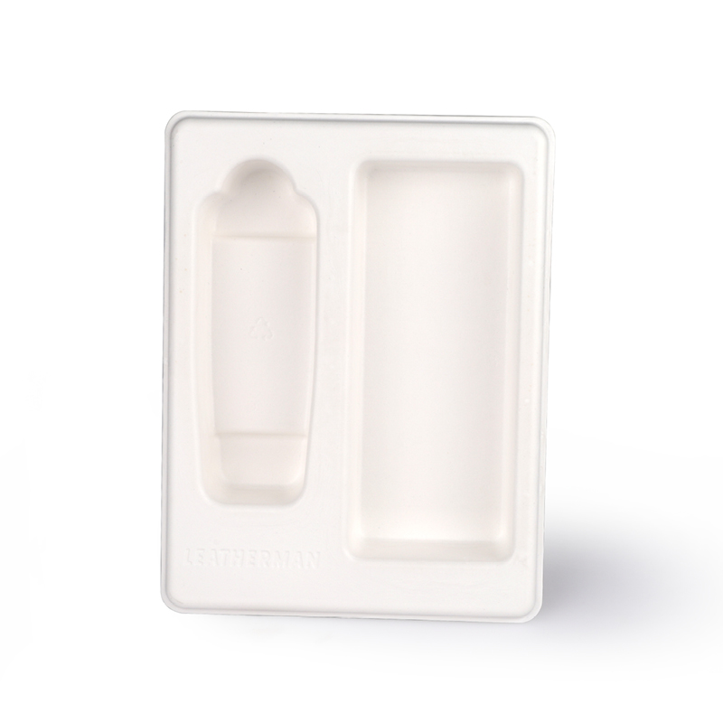 Customized Biodegradable Molded Sugarcane Paper Pulp White Molded Pulp Packaging Wet Press Tray For Cosmetics and Skincare