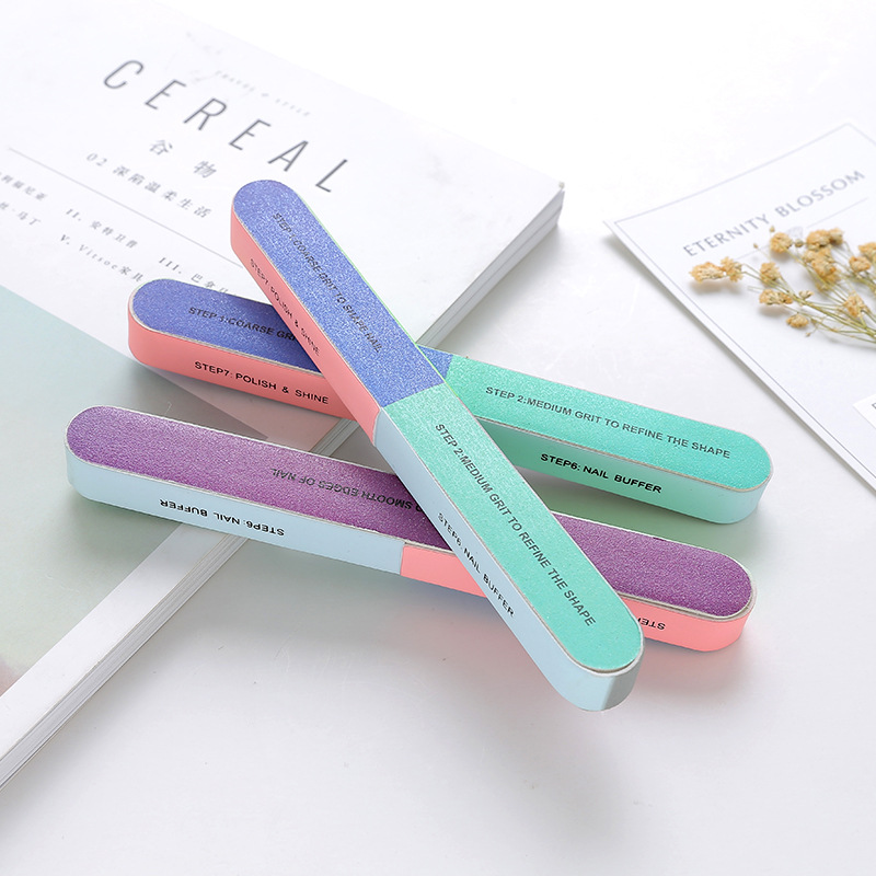 High Quality Tips Nail Polish 6 Side Sand Shine Kit Nail Buffers Block Neon Sponge Nail File Pedicure Manicure