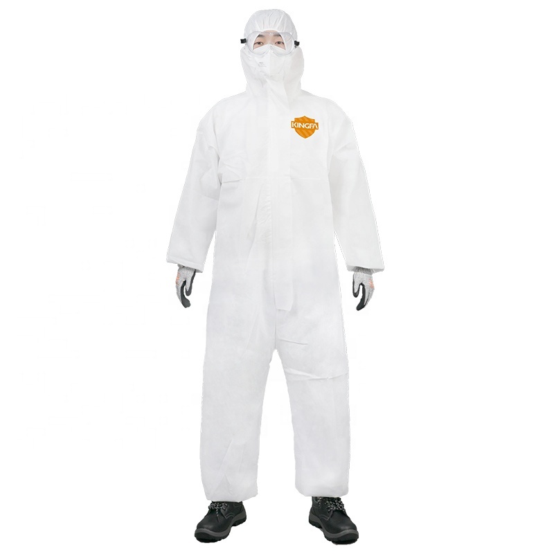 Chemical-Splash Resistant Breathable Silicone Free Non Woven Fabric PP Protective Coverall Safety Clothing