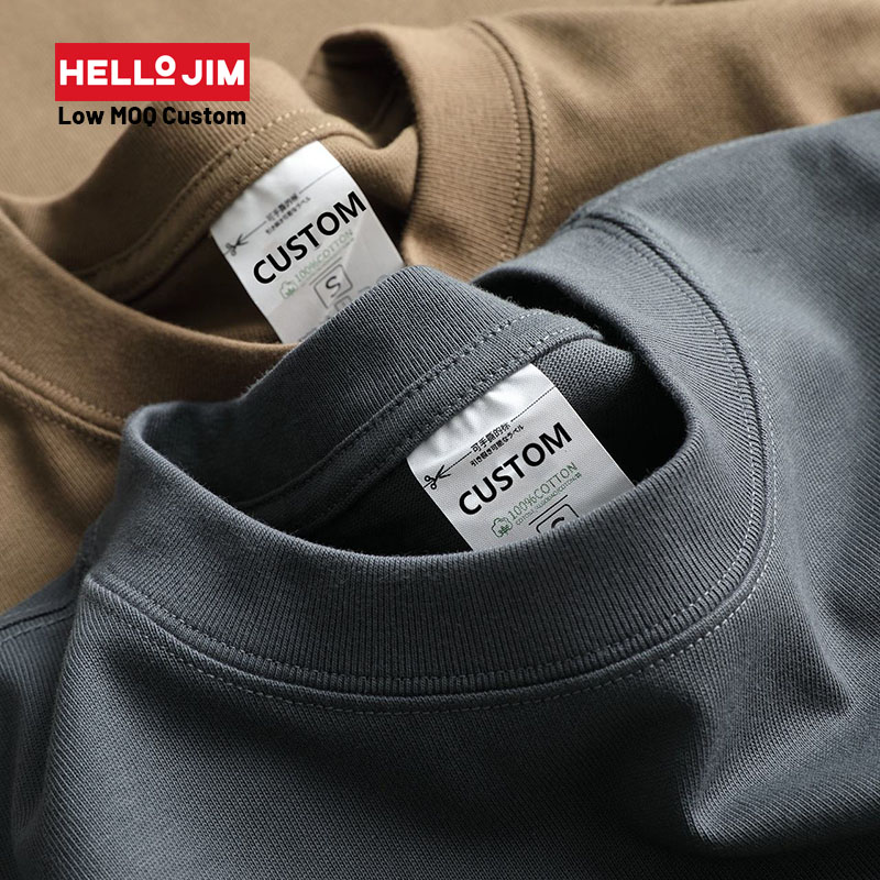 Custom Plain Heavyweight T-shirt Luxury Tshirt Custom Print logo Mock Neck Blank T Shirt Oversize Men's T-shirt for Men