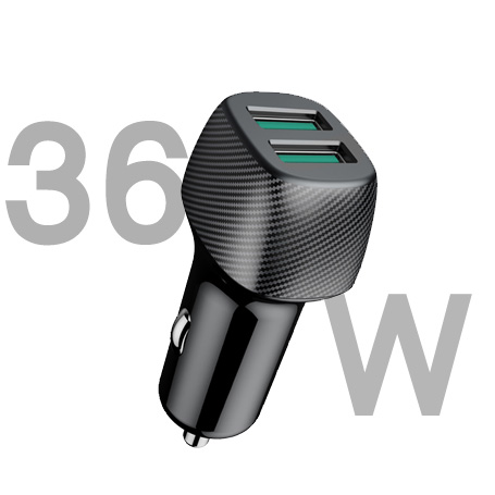 Быстрое Автомобильное зарядное устройство Qc 3,0 с двумя Usb-портами, 12 В