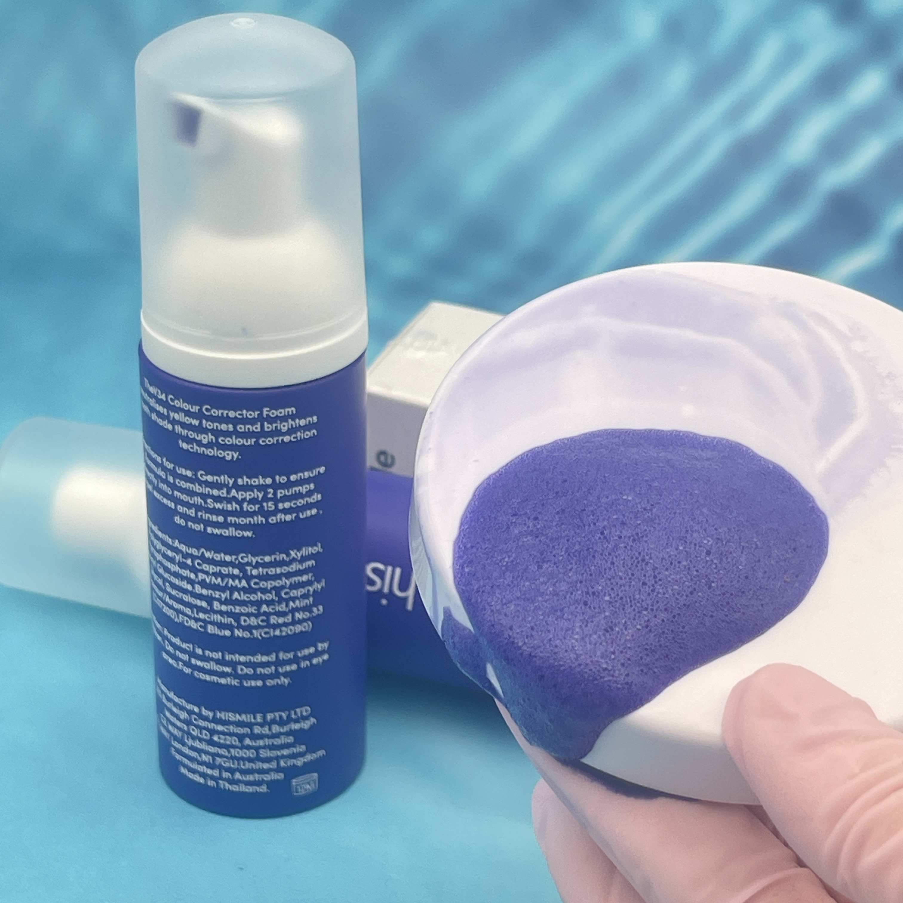Bright White Smile V34 Colour Corrector Foam  Mint Flavor Cleans Aligners 45ml 1.5fl oz V34 Teeth Whitening Mousse White Foam