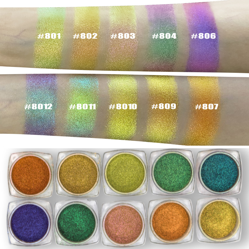 Wholeasle Multichrome Eyeshadow Duochrome Pigment Cosmetic Grade Chrome Cameleon Chameleon Loose Eyeshadow Pigment