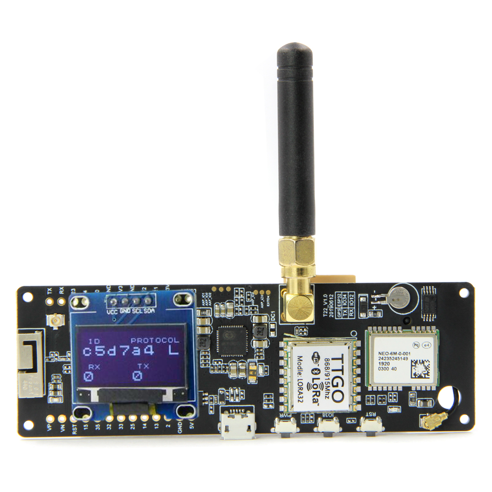 Т-образной балки ESP32 433/868/915/923 МГц Беспроводная Wi-Fi модуль ESP 32 GPS NEO-6M LORA 32 18650 Держатель батареи с органическим светодиодом