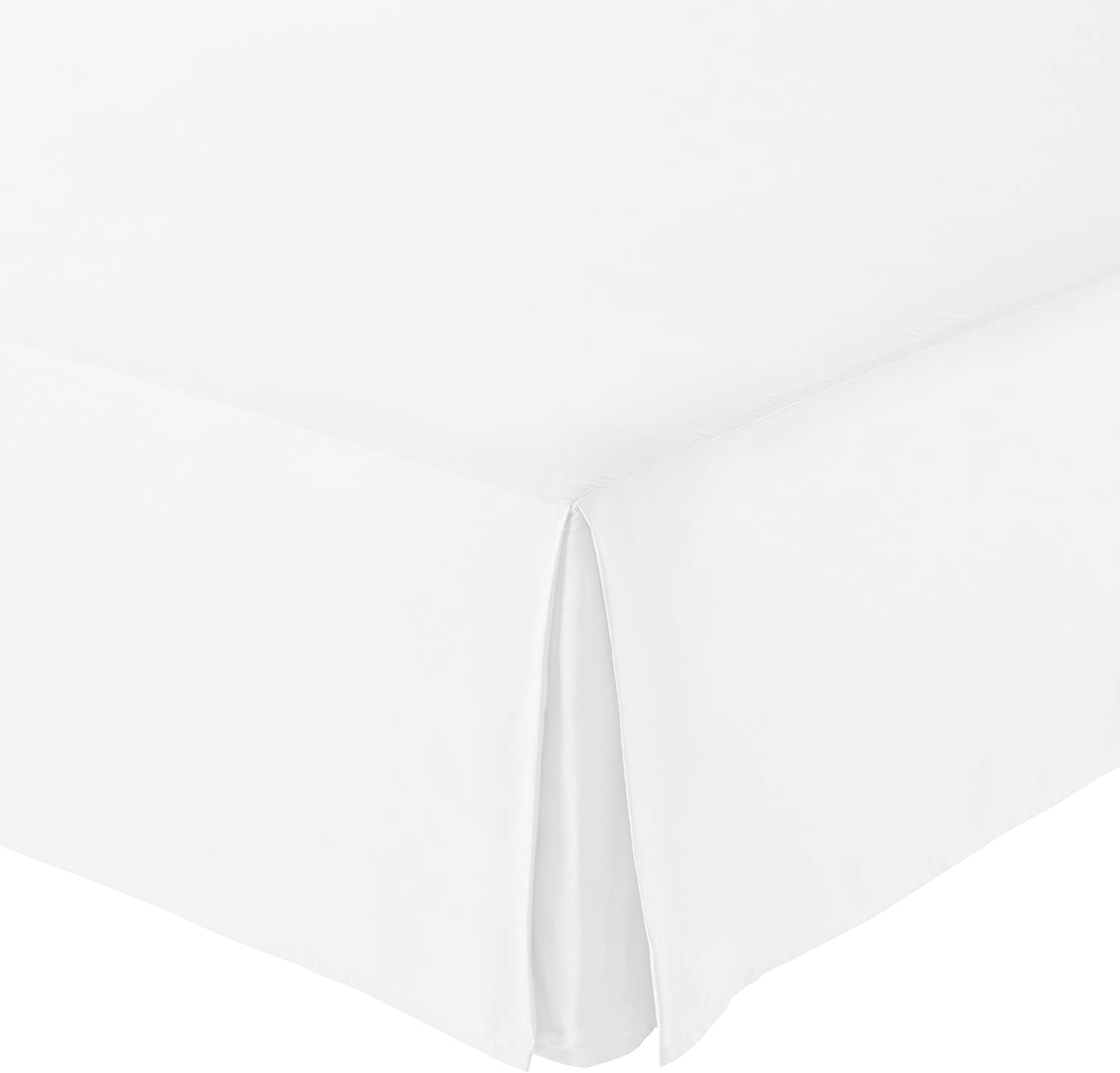 Pleated Bed Skirt - Queen, Bright White White 100% Polyester Microfiber Dust Ruffle Bed Skirt With Pleat