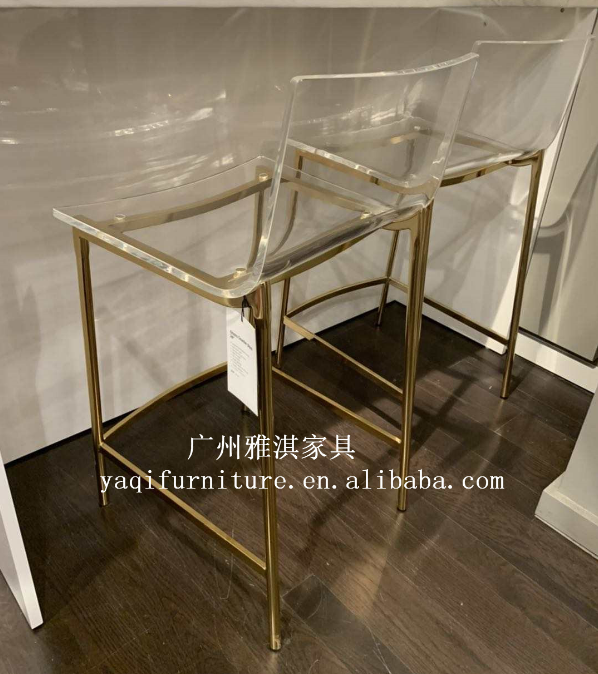 Bar chair selling custom clear acrylic style furniture hotel color design bar chair characteristic acrylic material bar chair