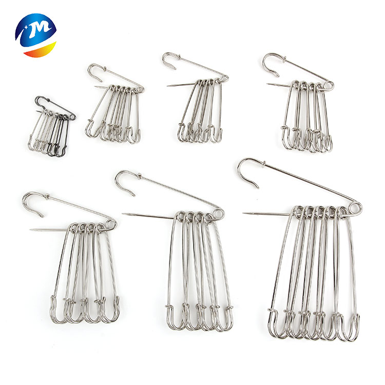 hot sale big iron badge clip safety pins large titanium silver sewing safety pin