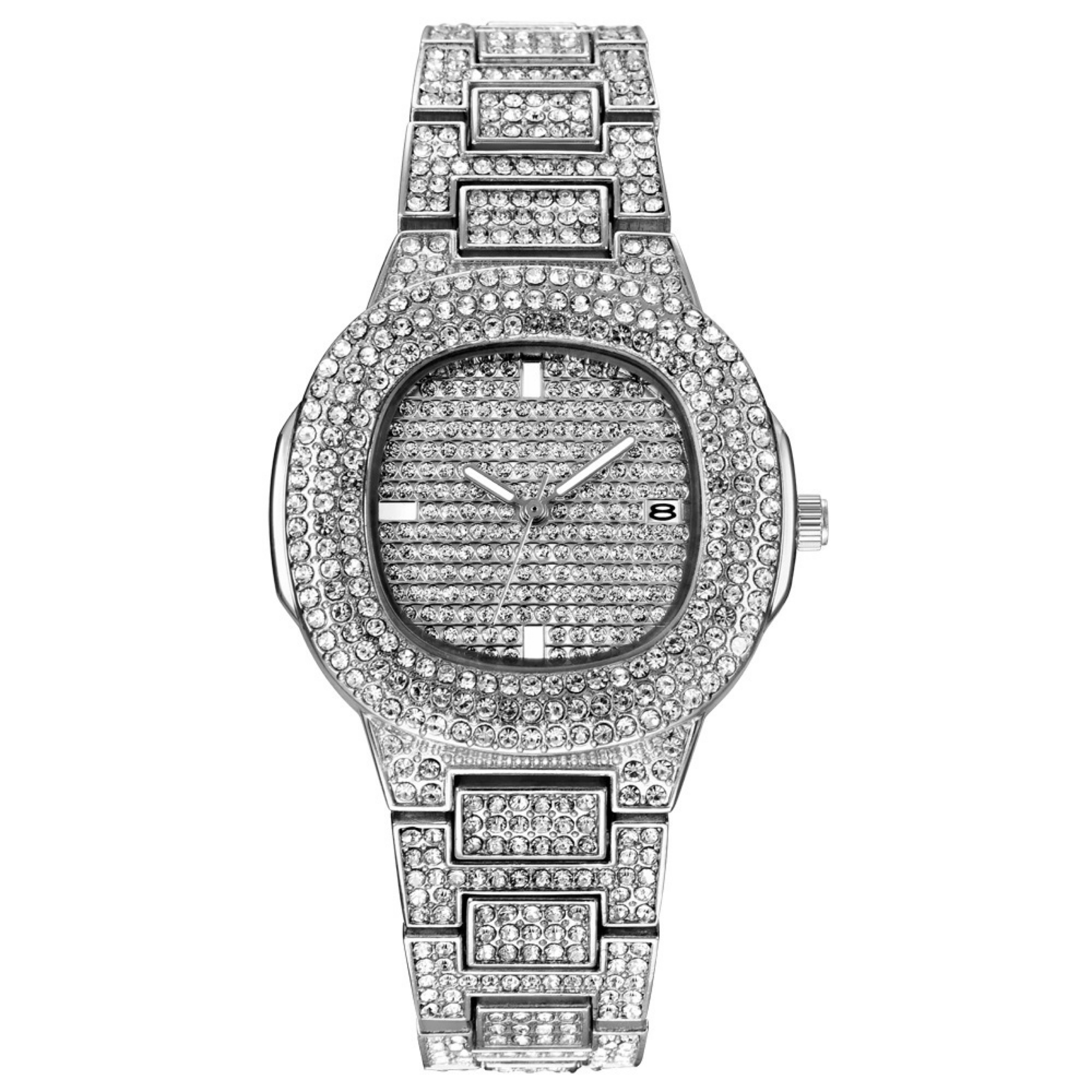 Iced Out, полностью бриллиантовые мужские часы с хронографом, золотые роскошные часы с бриллиантами, мужские часы с браслетом в стиле хип-хоп, мужские часы со льдом