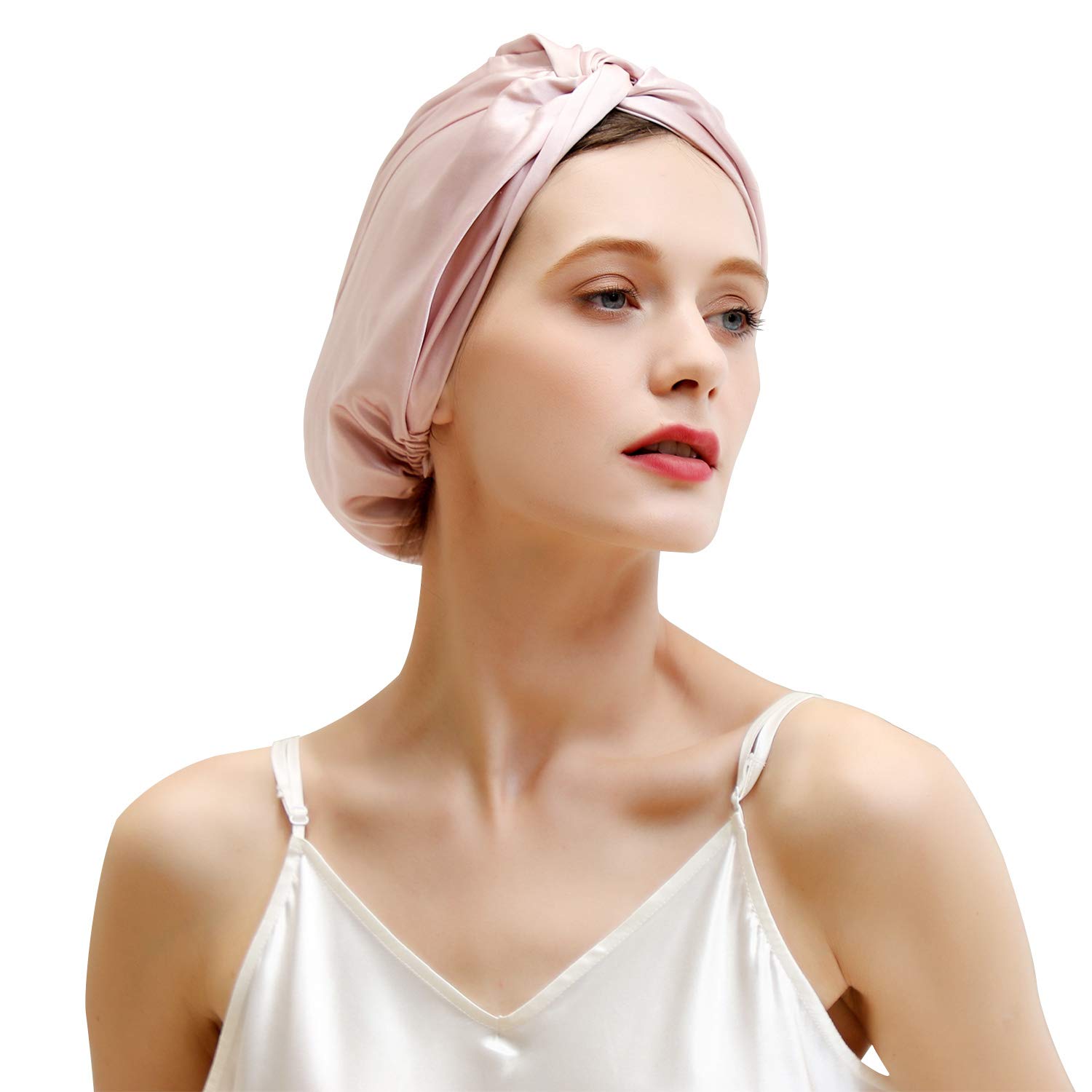 16 Momme Silk Turban Hat Double Layer Bonnet 6A-Grade Sleep Cap With Elastic Band 100% Mulberry Silk Hair Bonnets For Women