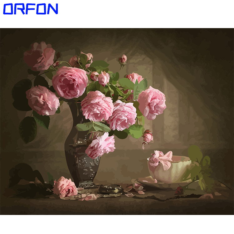 Orfon LY131 DIY Краска по номерам реалистичный цветок Оптовая Продажа Фабрика Цифровая живопись импрессионисты пейзаж на холсте без рамки