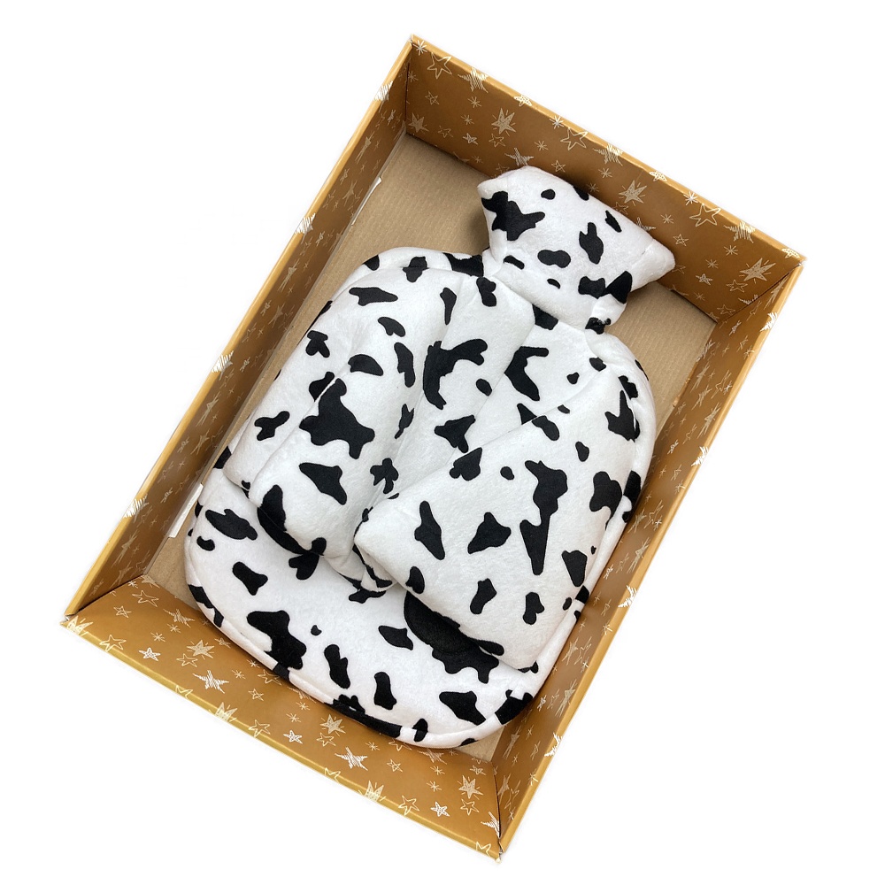 foot warmer multifunctional silicone rubber fomentation bag hot water bottle with soft fleece cover