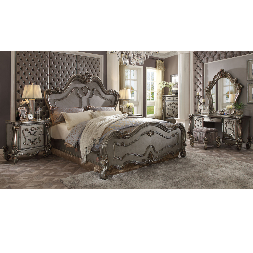 Furniture Home Elegant Furniture Bed Frame Desk Table Wood Wardrobes bedroom Funiture Set